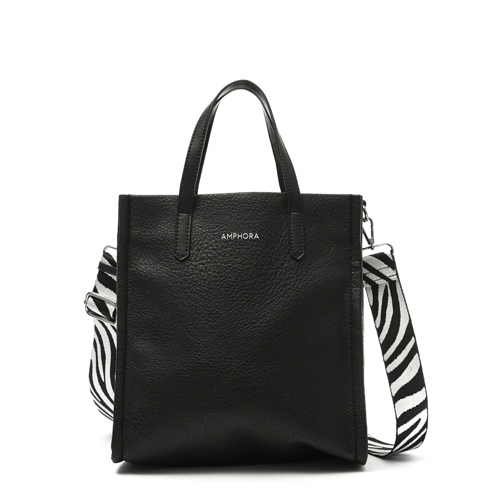 Cartera Dos Asas Zebre Negro