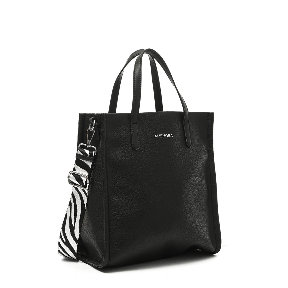 Cartera Dos Asas Zebre Negro