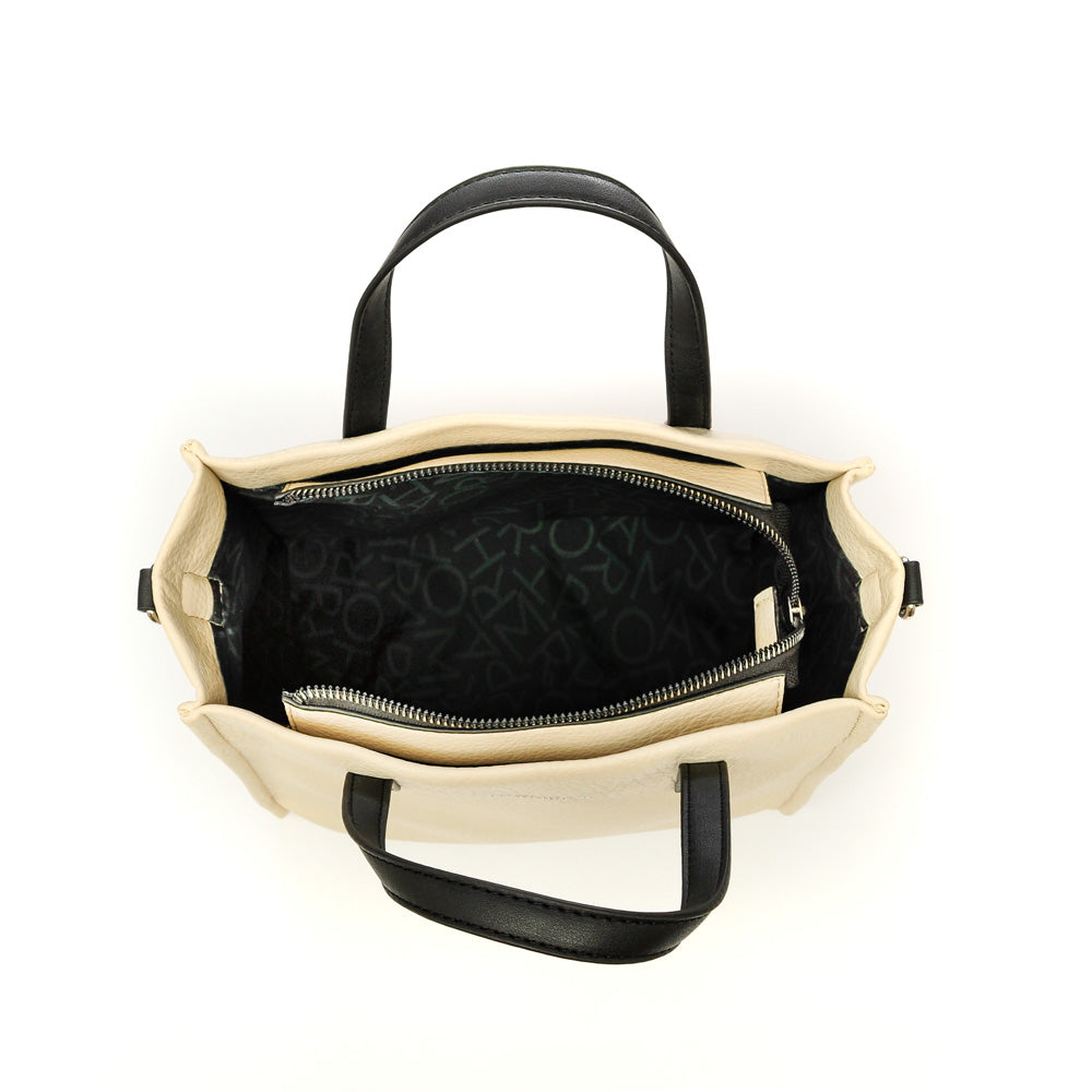 Cartera Dos Asas Zebre Blanco Crudo
