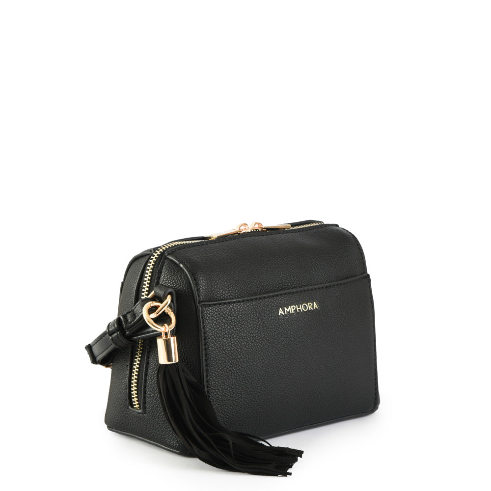 Crossbody Fenix Negro Granulado