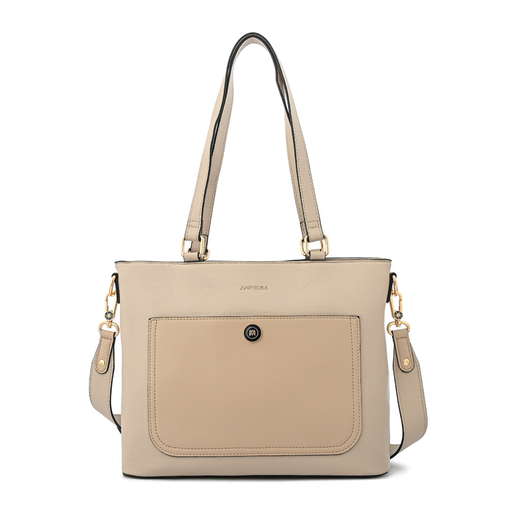 Cartera Dos Asas Grace Beige