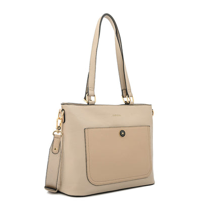 Cartera Dos Asas Grace Beige