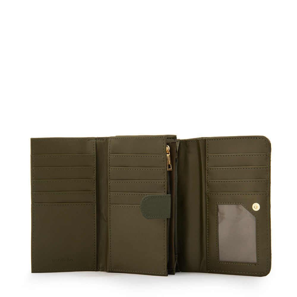 Billetera Mediana Japon Verde Oscuro