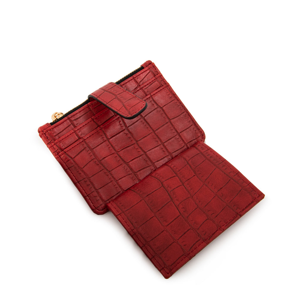 Billetera Cierre Exterior Lupita Rojo