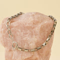 Collar Con Eslabones Cadenas Plateado