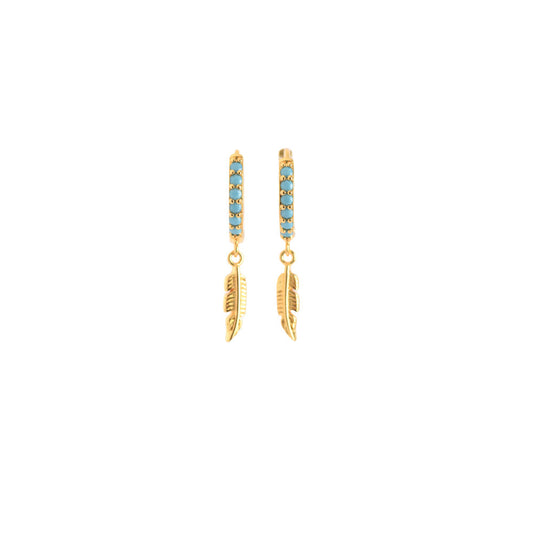 Aretes Feather Pluma Dorado