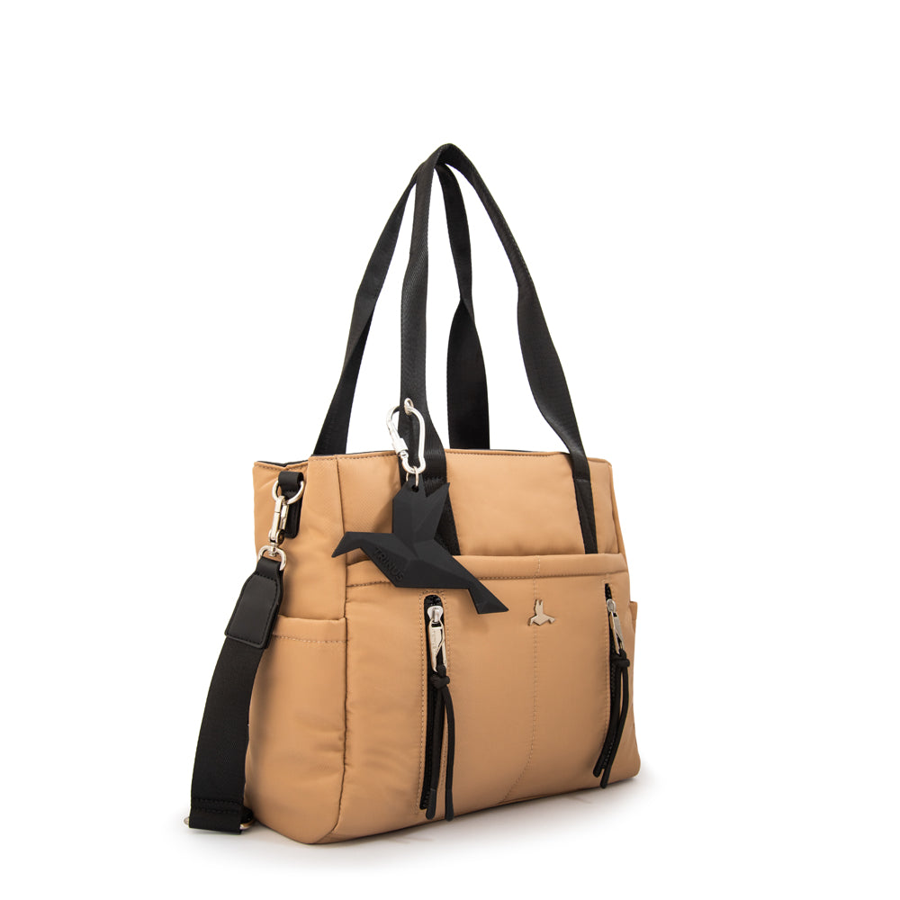 Cartera Dos Asas Juliana Beige Oscuro