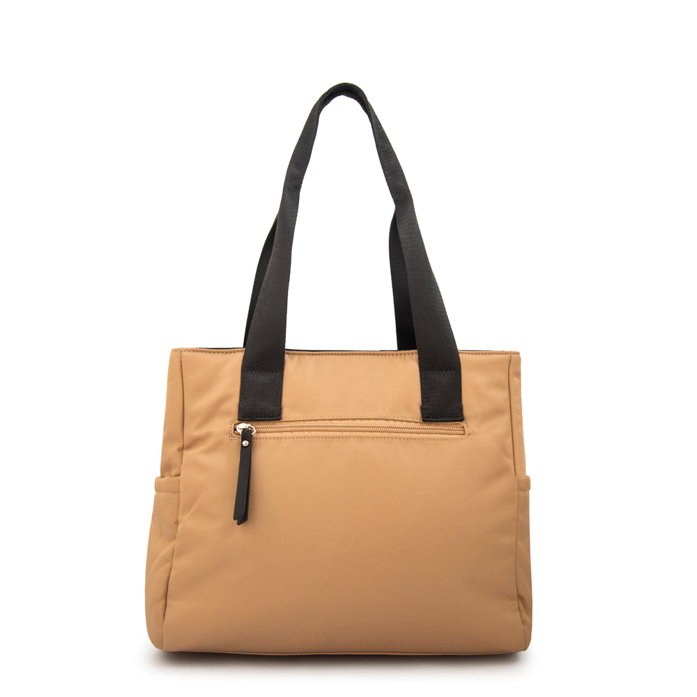 Cartera Dos Asas Juliana Beige Oscuro