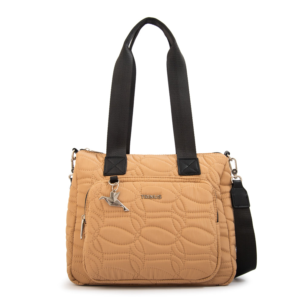 Cartera Dos Asas Ivanca Beige Oscuro