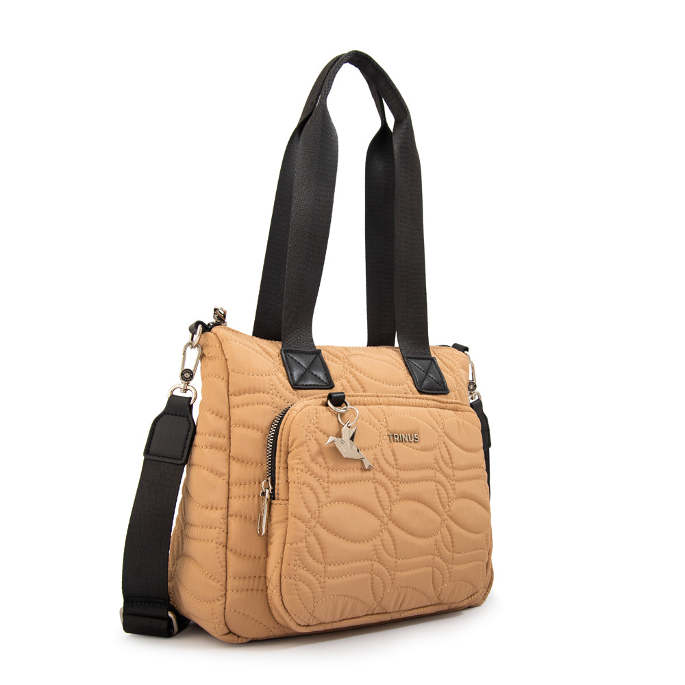 Cartera Dos Asas Ivanca Beige Oscuro