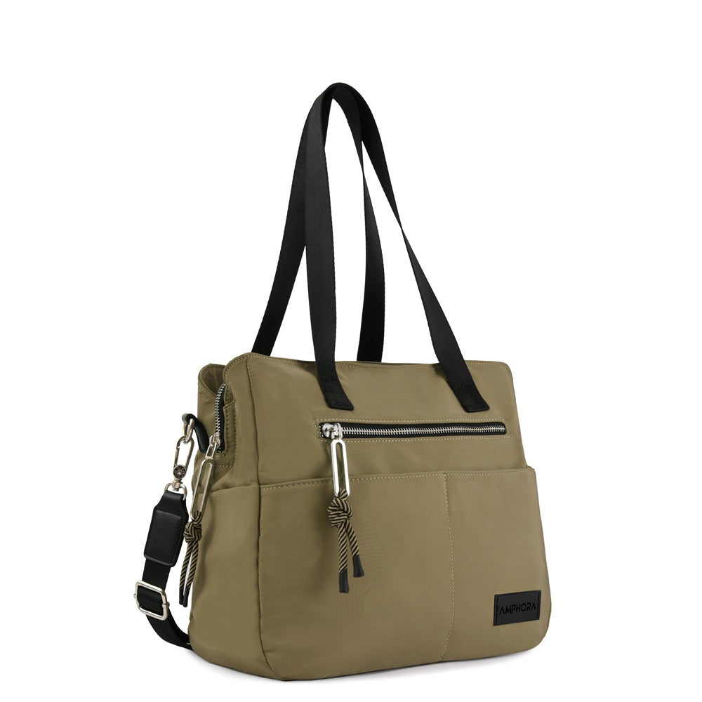 Cartera Dos Asas Adelina Verde Oscuro