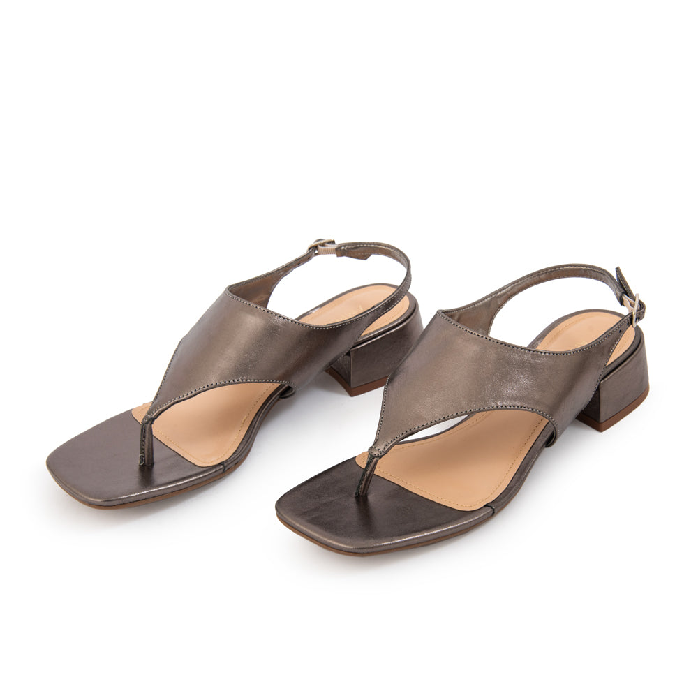 Sandalia Amalfi Plateado Oscuro