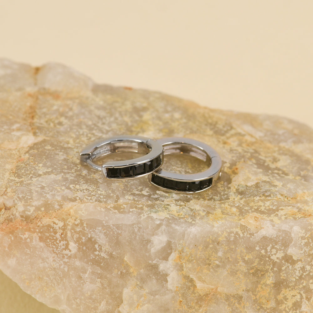 Aretes  Black Plateado