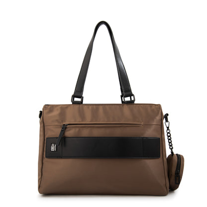 Cartera Dos Asas Porta Laptop Bogart Taupe