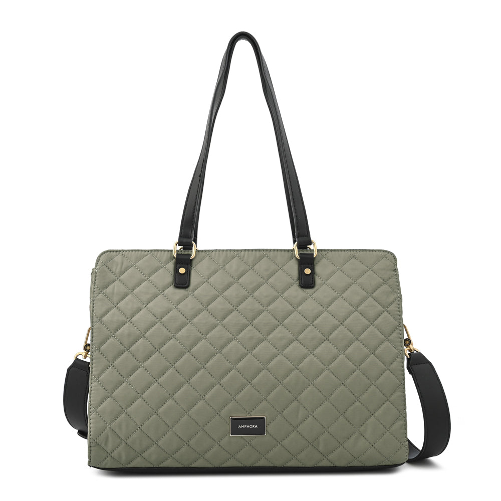 Cartera Dos Asas Porta Laptop 14" Bugi Taupe