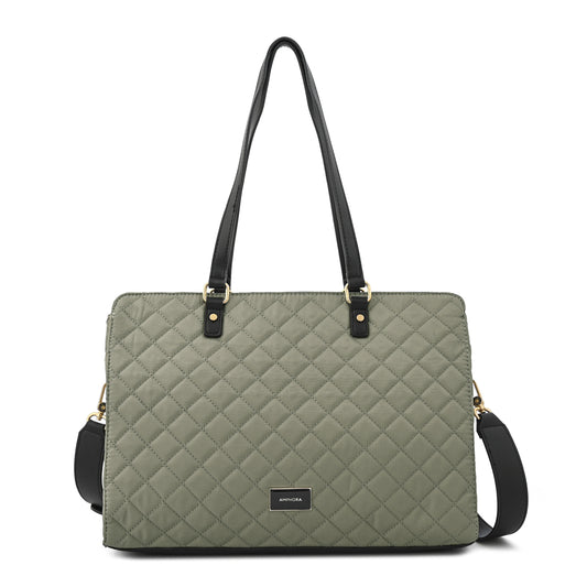 Cartera Dos Asas Porta Laptop 14" Bugi Taupe