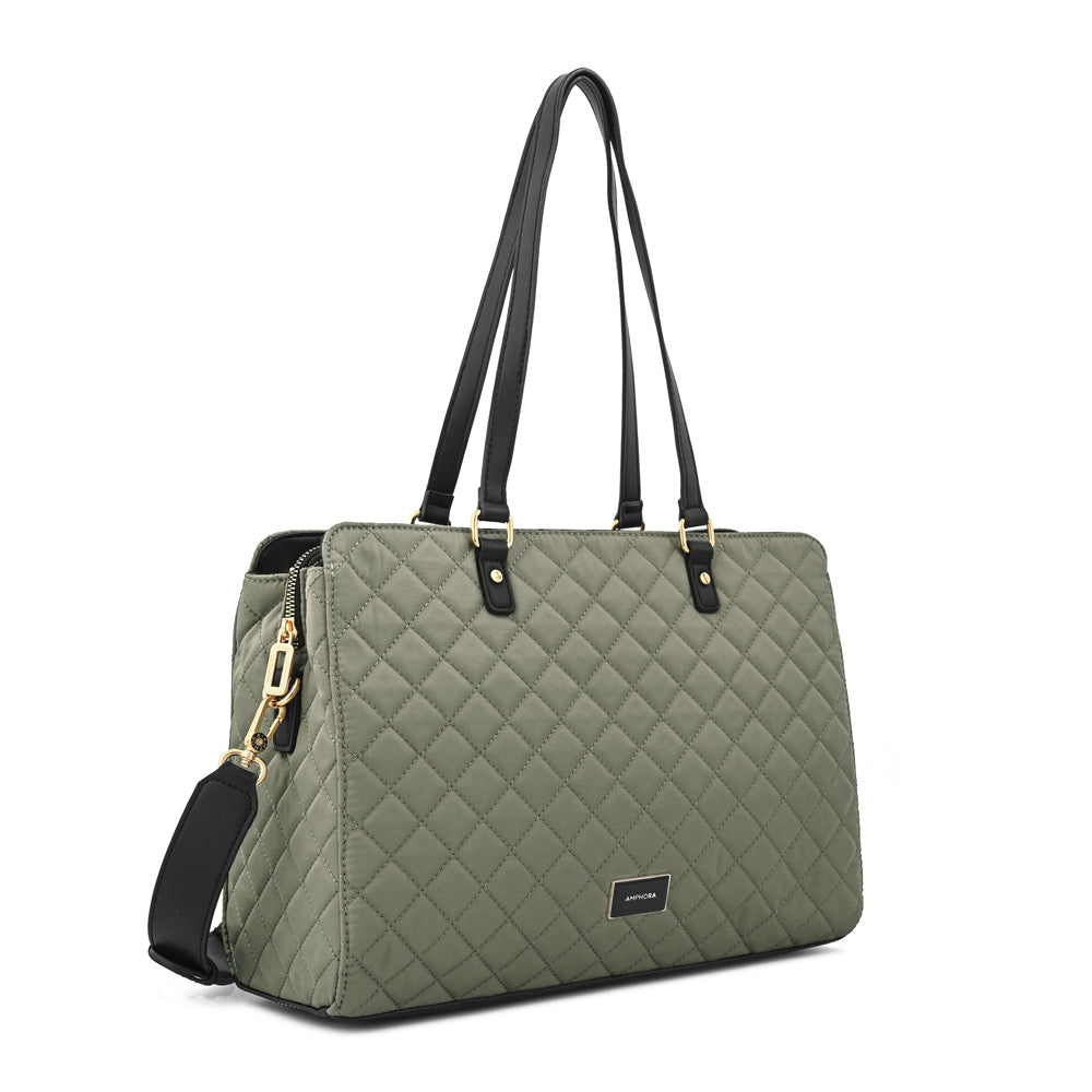 Cartera Dos Asas Porta Laptop 14" Bugi Taupe