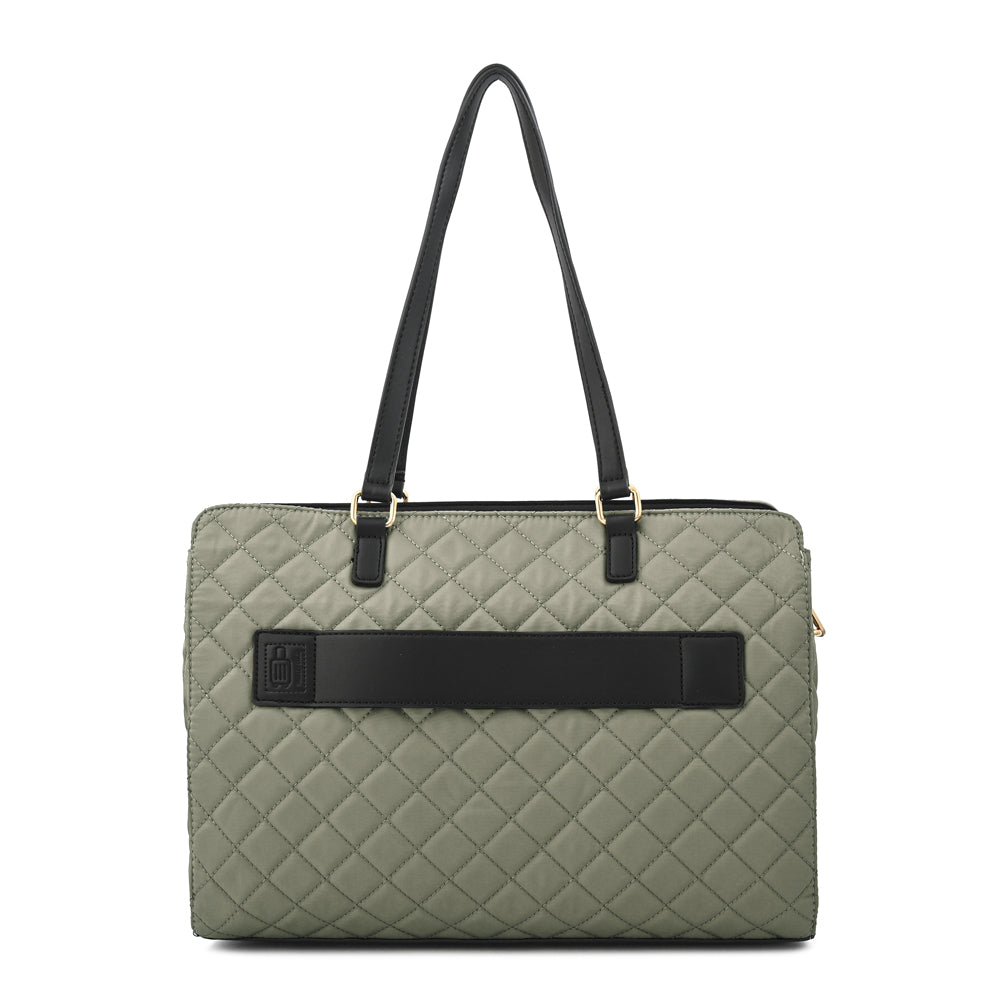 Cartera Dos Asas Porta Laptop 14" Bugi Taupe