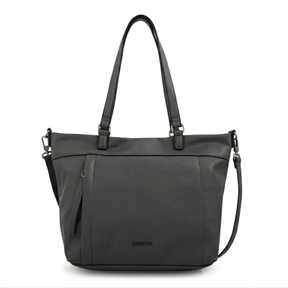 Cartera Dos Asas Carolina Gris