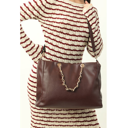 Cartera Dos Asas Demi Burdeo