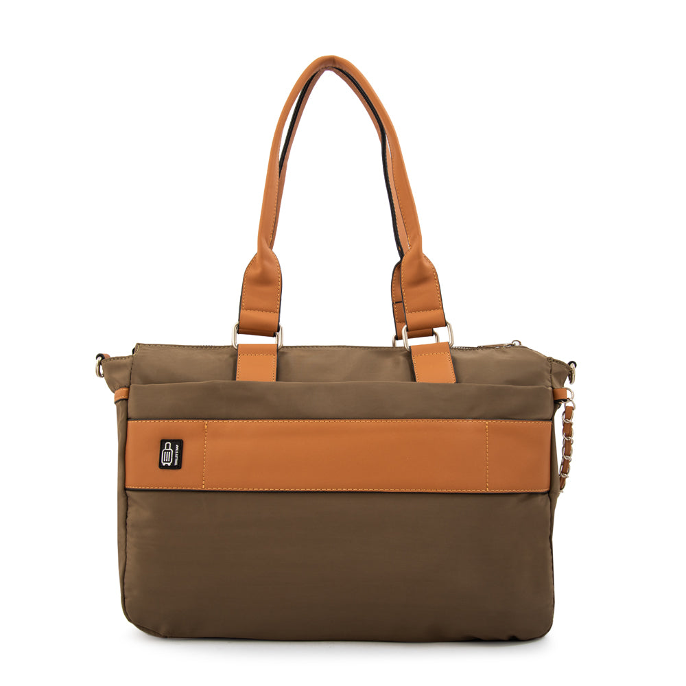 Cartera Dos Asas Porta Laptop 15" Gambia Verde Oscuro