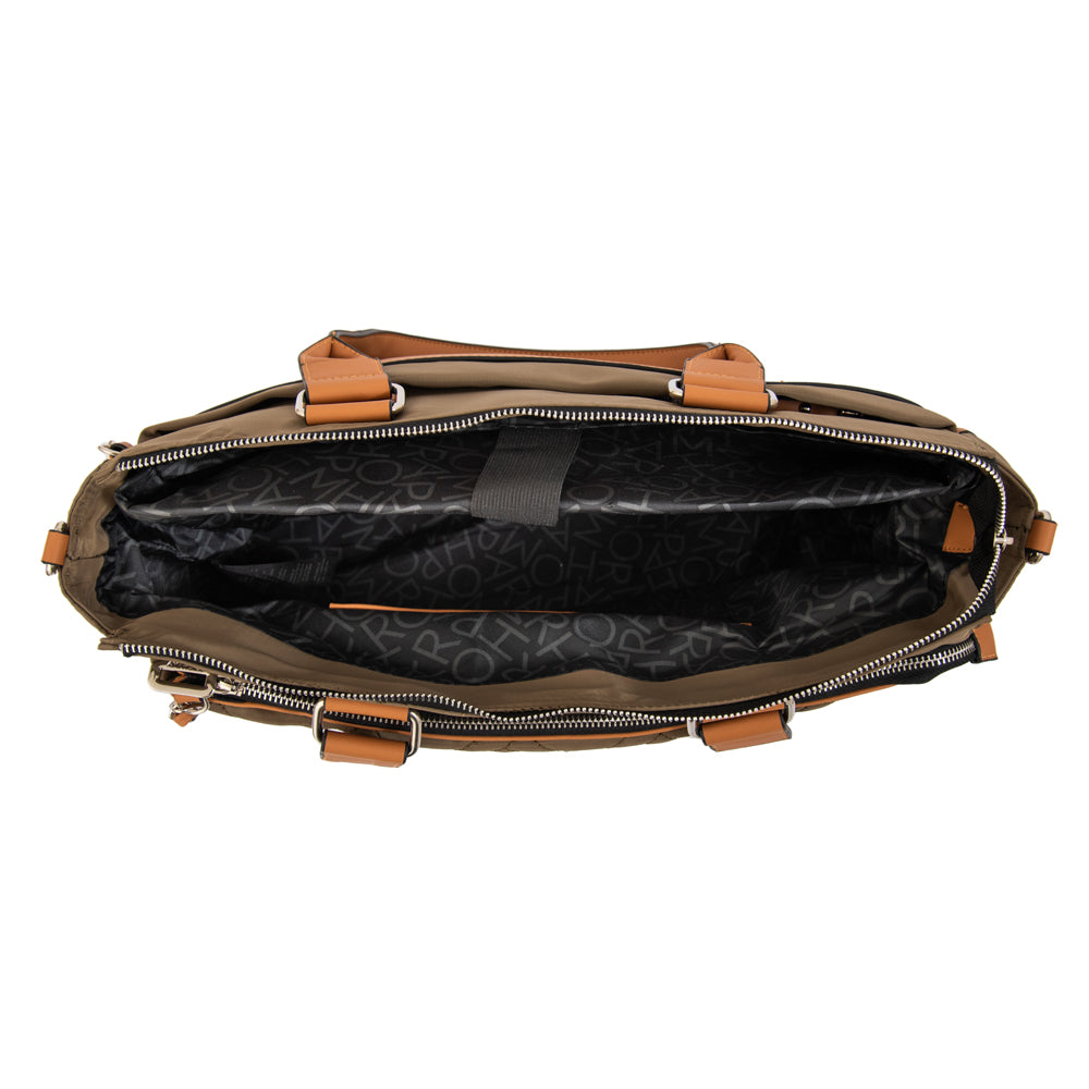 Cartera Dos Asas Porta Laptop 15" Gambia Verde Oscuro