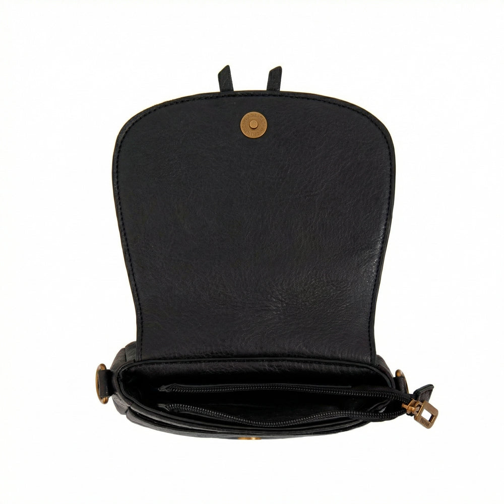 Crossbody Indonesia Gamuzado Negro
