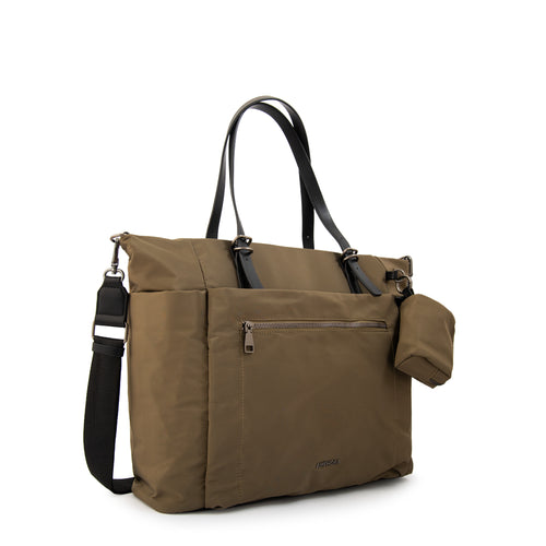 Cartera Dos Asas Porta Laptop Irina Verde Oscuro
