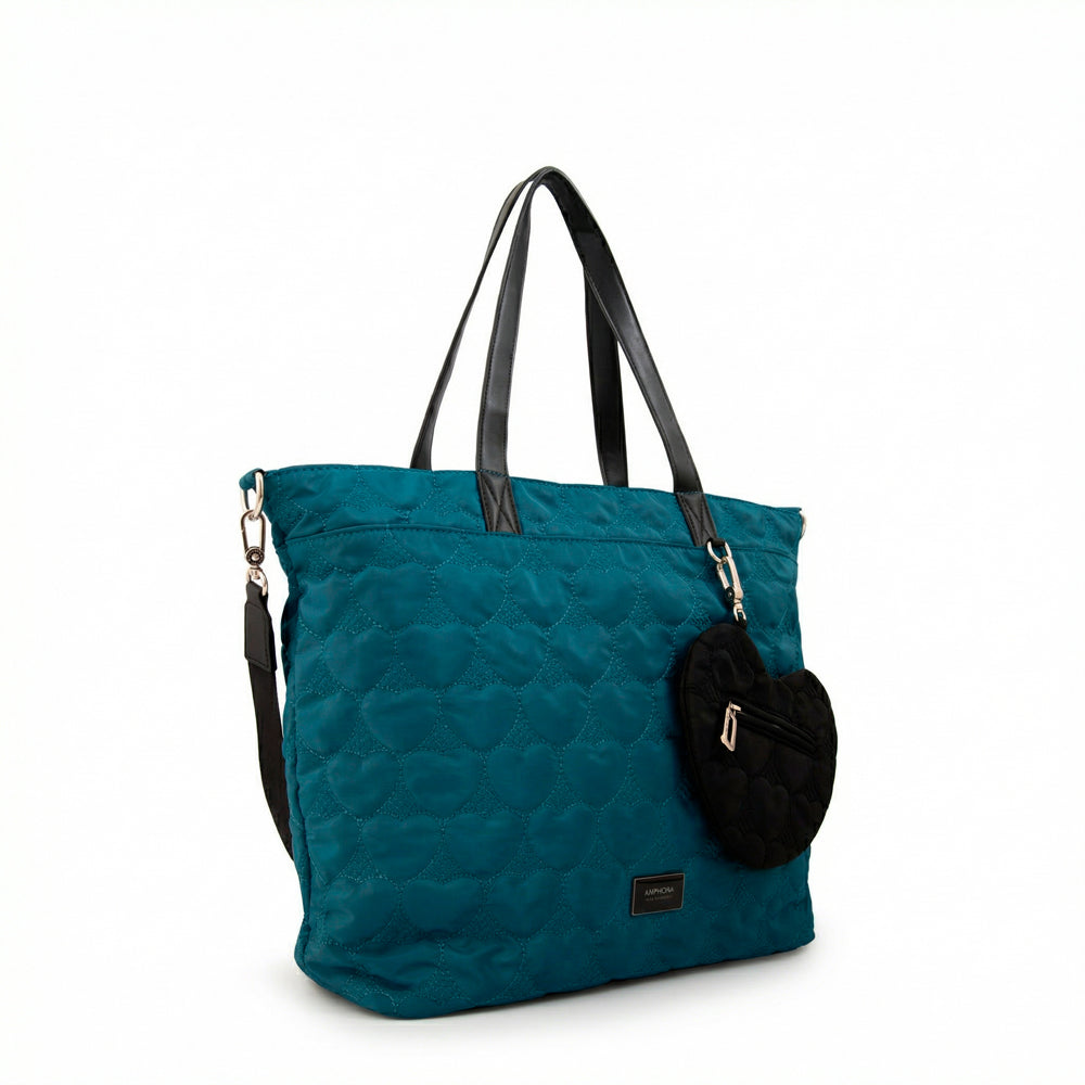 Cartera Dos Asas Juliet Nylon Petroleo