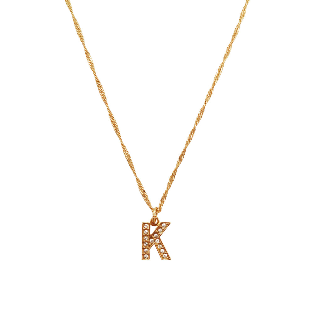 Collar Letra K Dorado
