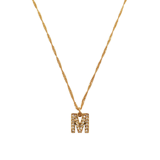 Collar Letra M Dorado