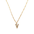 Collar Letra V Dorado