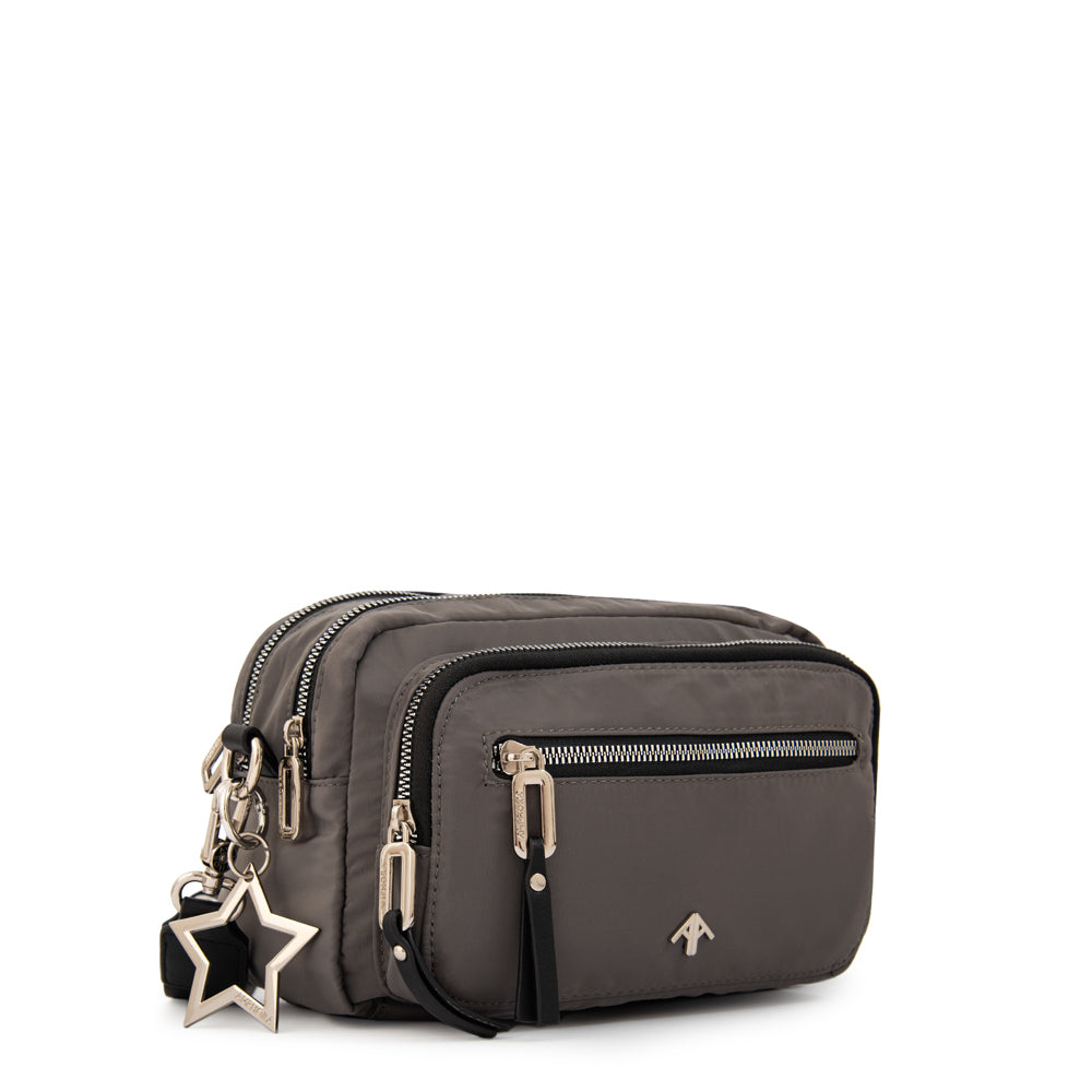 Crossbody Liliana Nylon Gris Oscuro