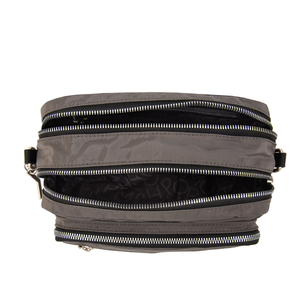 Crossbody Liliana Nylon Gris Oscuro