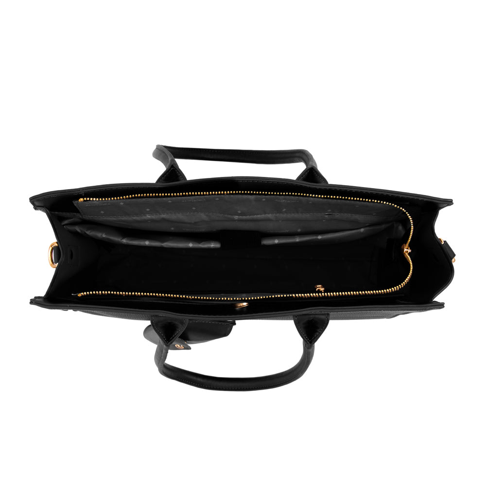 Cartera Dos Asas Porta Laptop Mabel Negro