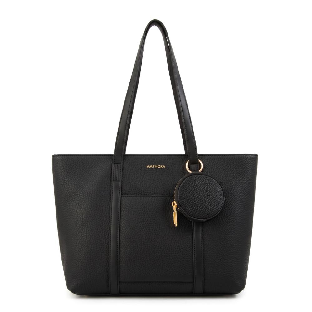 Cartera Dos Asas Grande Rina Negro