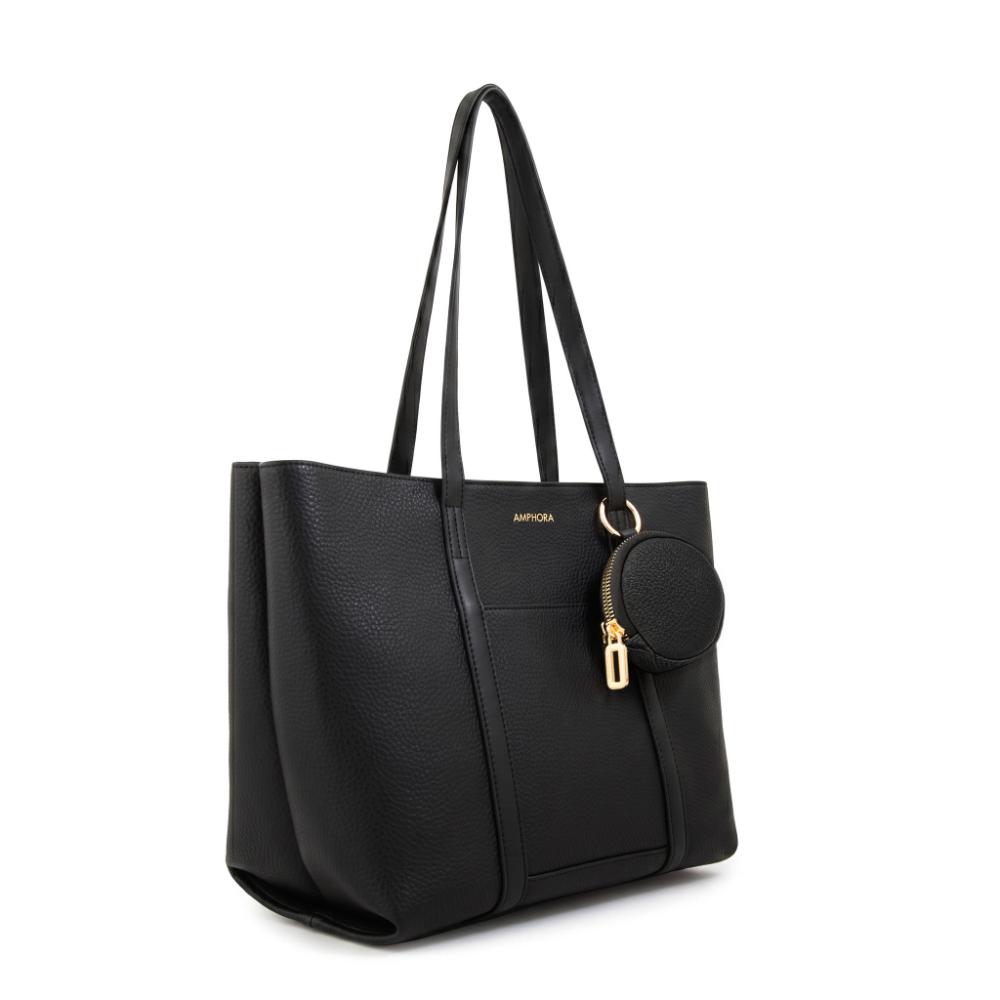 Cartera Dos Asas Grande Rina Negro