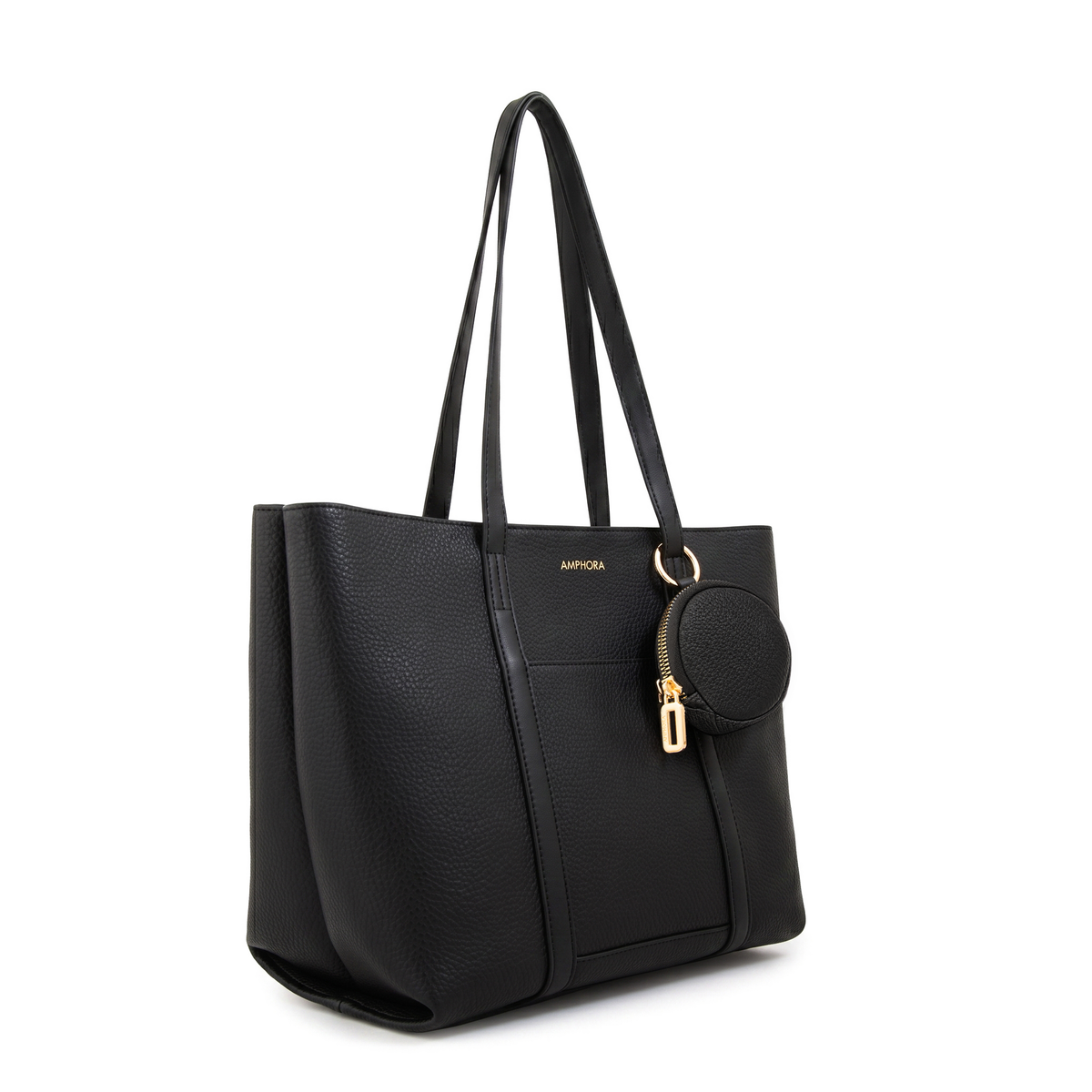 Cartera Dos Asas Grande Rina Negro