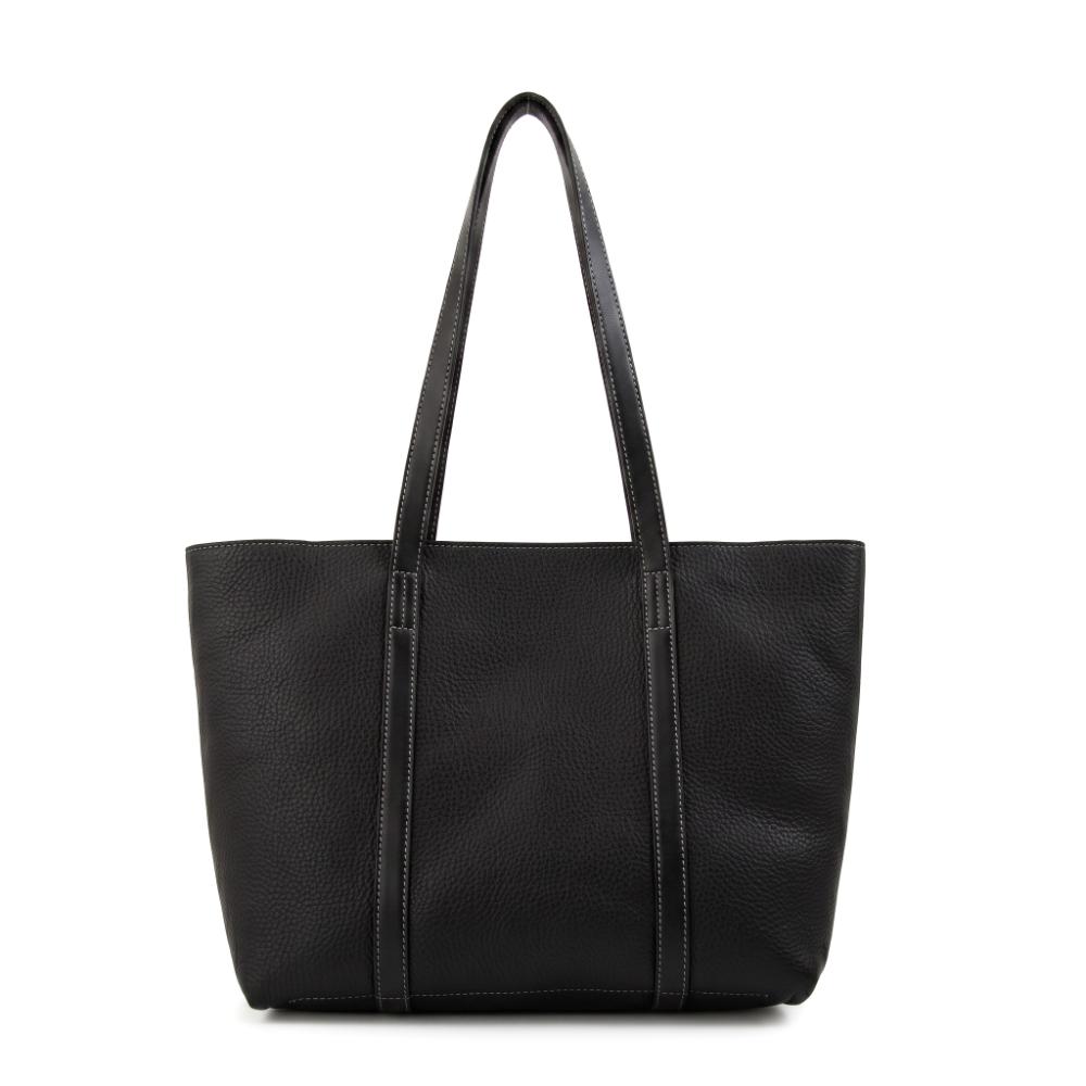 Cartera Dos Asas Grande Rina Negro