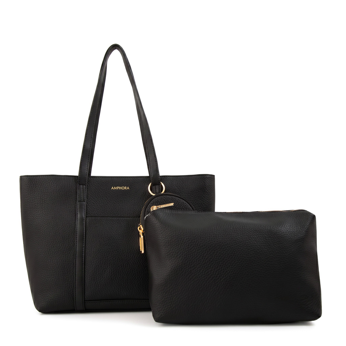 Cartera Dos Asas Grande Rina Negro