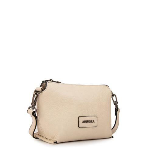 Crossbody Sabrina Granulada Blanco Crudo
