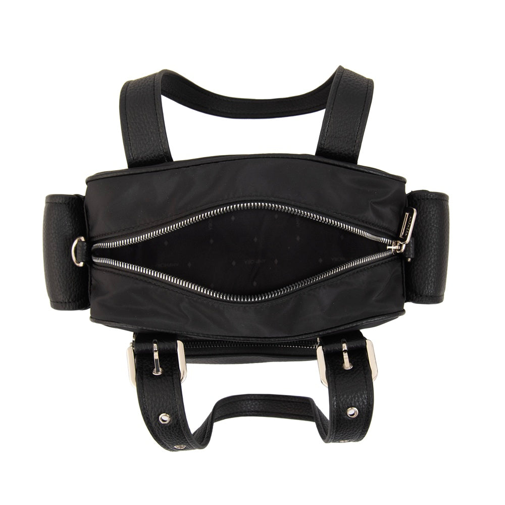 Cartera Dos Asas Baul Tiana Nylon Negro